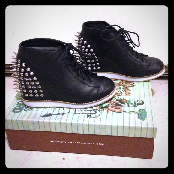 New! Jeffrey Campbell Edea spike leather shoes