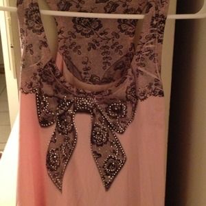 Light pink and black now detail top