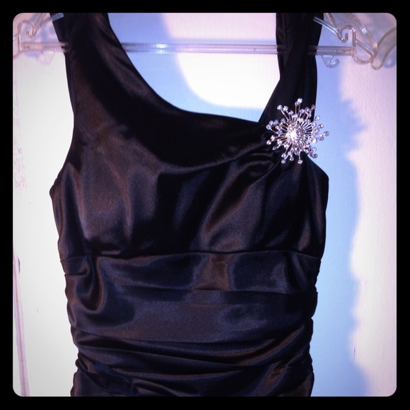 black long dress worn once. please share. - Picture 1 of 3