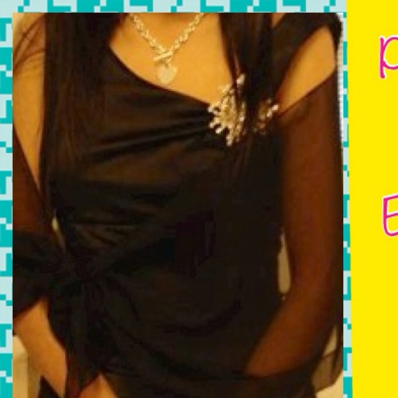 black long dress worn once. please share. - Picture 2 of 3