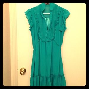 Ruffled teal dress