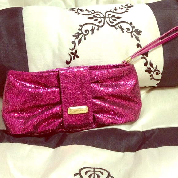 Hot pink sequence VS clutch never used