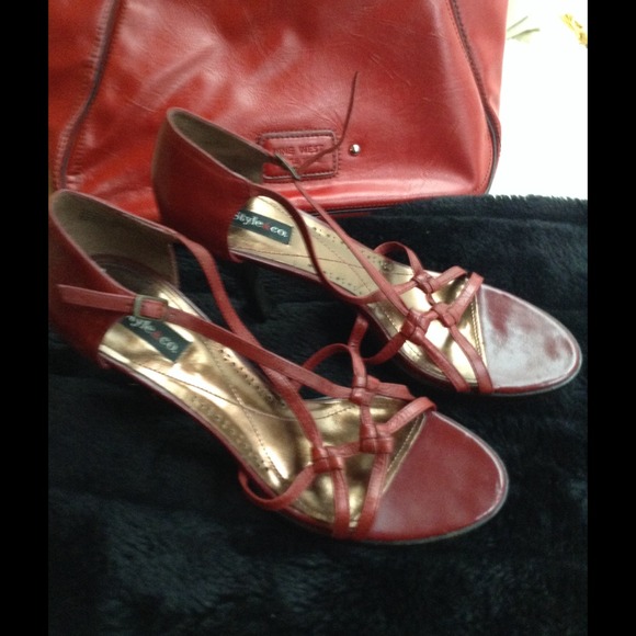 Red dress sandals