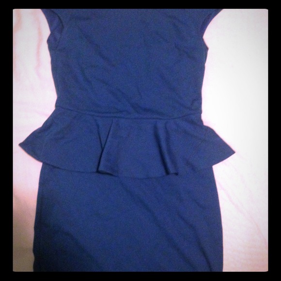 Blue peplum dress