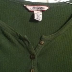 Aeropostale Size Medium 100% cotton green blouse