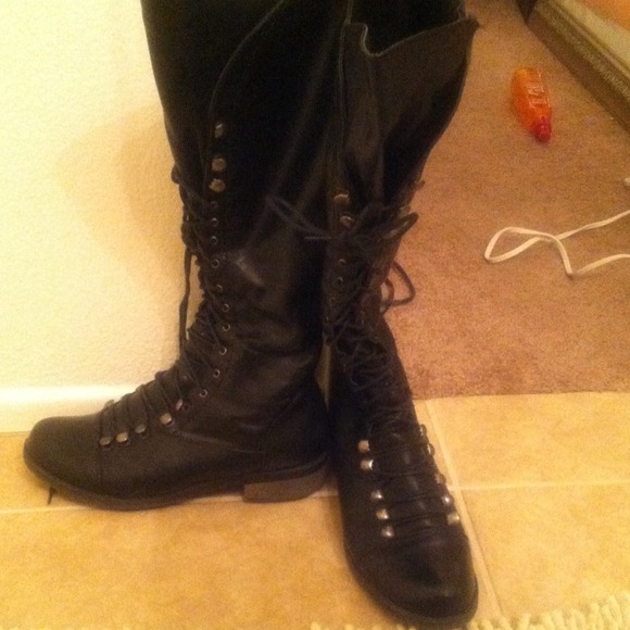 Tall combat boots