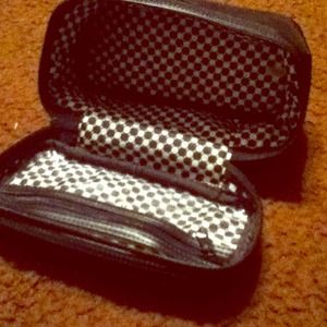 NEW black Revlon bag with circled checker pattern!