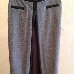Dana Buchman Maxi Skirt with Leather Detailed Trim