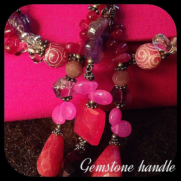 Asian evening bag with gorgeous gemstones - Picture 3 of 4