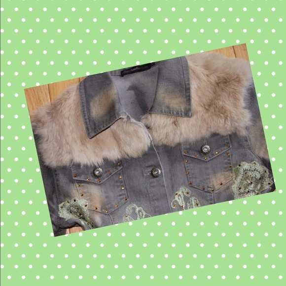 Embellished denim from anthropologie- like new! - Picture 2 of 4