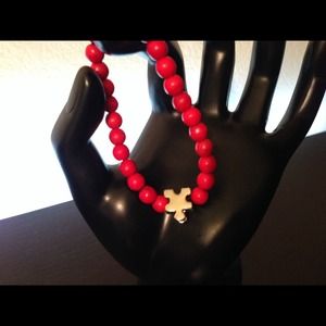 Red Coral Bracelet - Autism Awareness