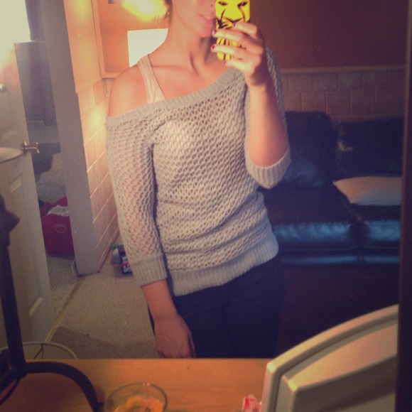 Comfy, Grey Crochet Sweater