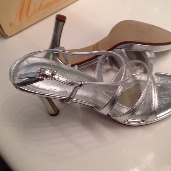 Michelangelo silver shoes by David's bridal