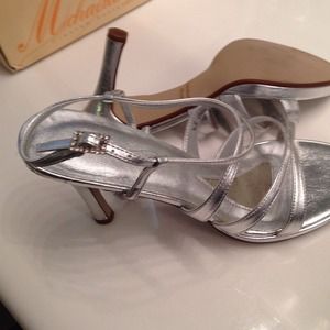 Michelangelo silver shoes by David's bridal