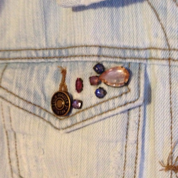 ⚡️REDUCED PRICE⚡️ Forever 21 rhinestoned jean vest - Picture 2 of 3