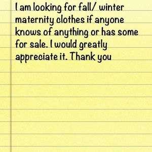 Looking for fall/winter maternity clothes