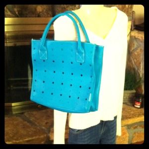 Teal colored bag.