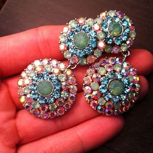 Multi colored clip on earrings