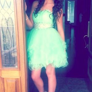 Prom dress, party dress and silver heels