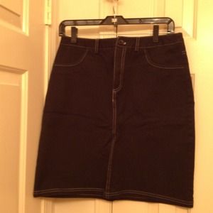 Black denim skirt