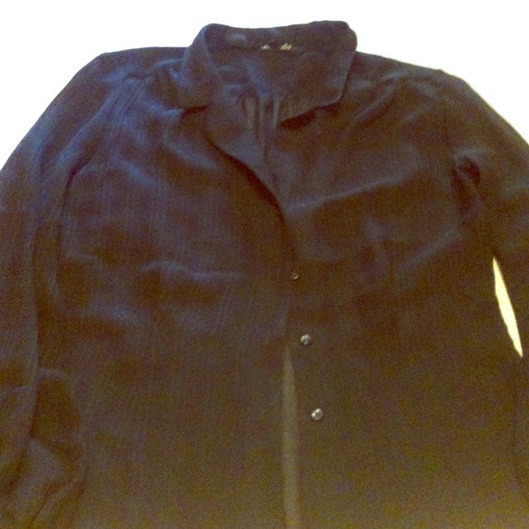 Black sheer long sleeve top