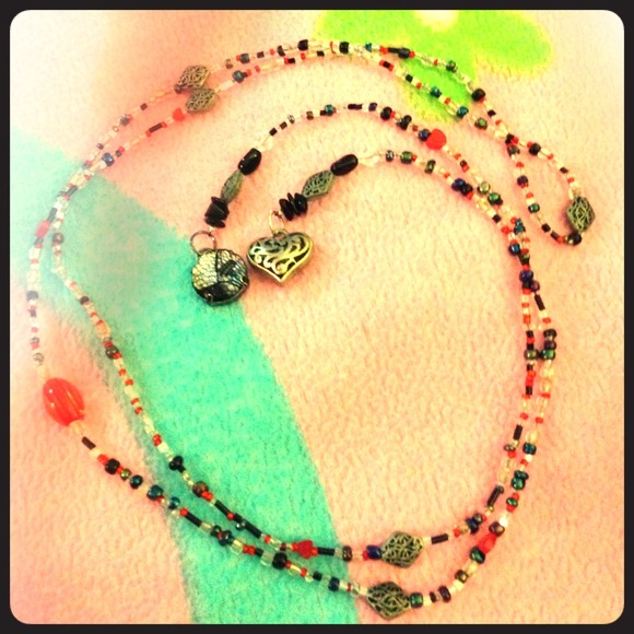 Black & Red Scarf Necklace