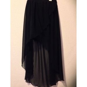 Black Sheer Hi-Low Skirt