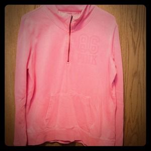 Coral Victorias Secret Pink half zip hoodie!