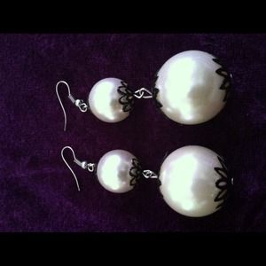 Black and white earrings