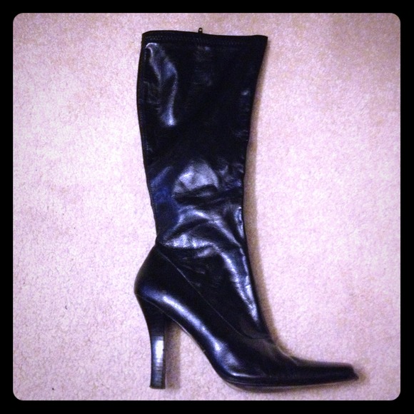Black high heel boot