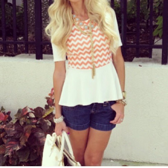 Chevron peplum top