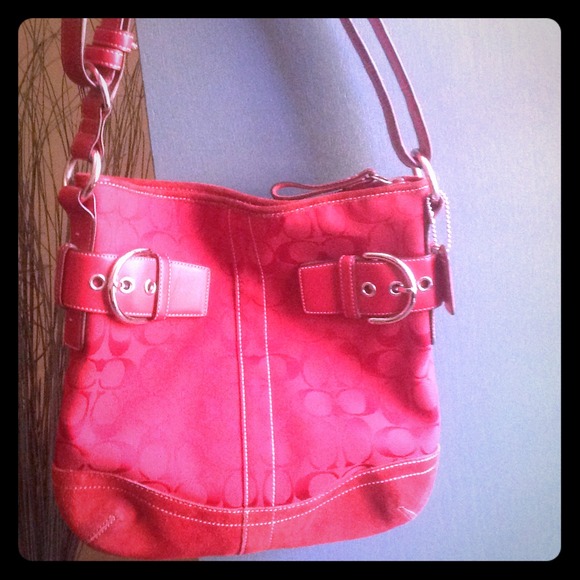 Popping Red Coach handbag