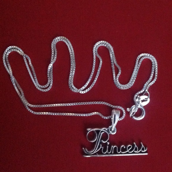 Princess necklace .925 Sterling Silver 18' chain