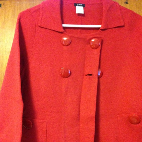 J Crew Sweater jacket Cherry