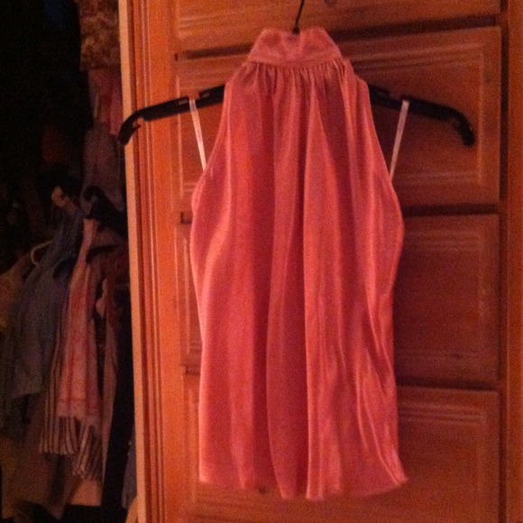 Pink satin halter.