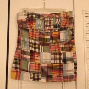 Jcrew madras tube top