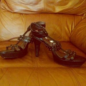 Size 11 biker chic strappy pumps! NEW!