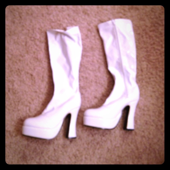 White go go boots