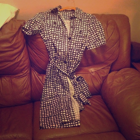 Size 8 patterned shirt dress. The Limited. :)