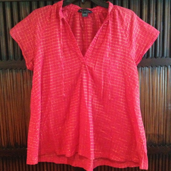 SOLD French Connection red with gold threads