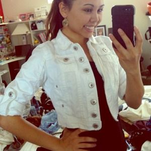 White Denim Cropped Jacket