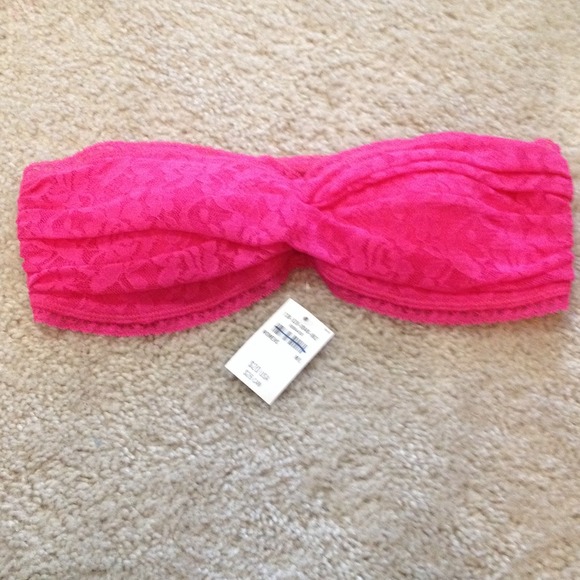 Pink Lace Bandeau Bra - Picture 2 of 3