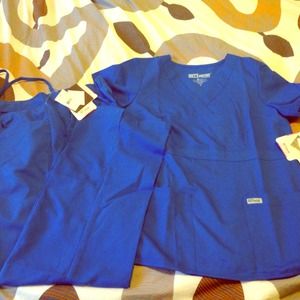 Royal blue medical scrubs