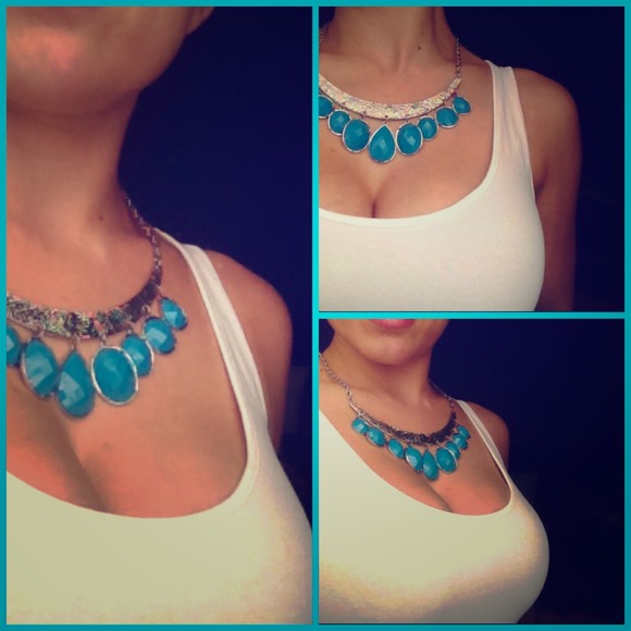 aqua blue stone necklaces