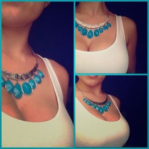 aqua blue stone necklaces