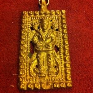Antique brass engraved pendent