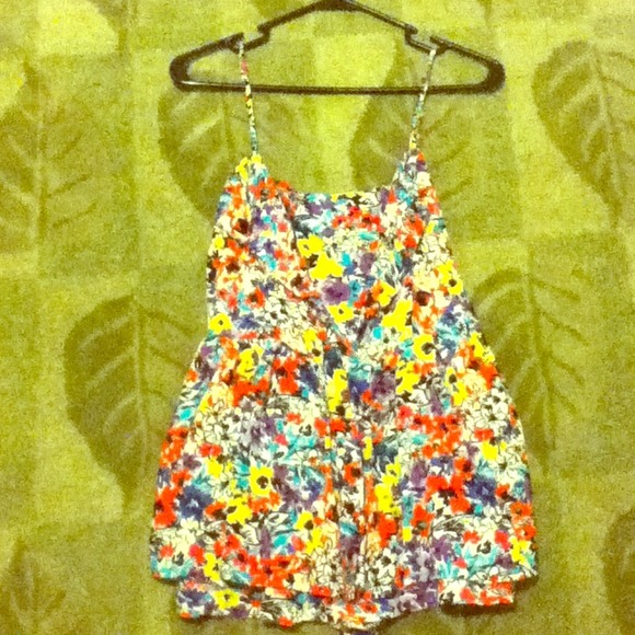 Flower print romper
