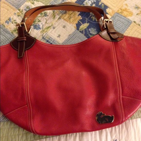 SOLD!!!!!Red and brown leather Dooney & Bourke!