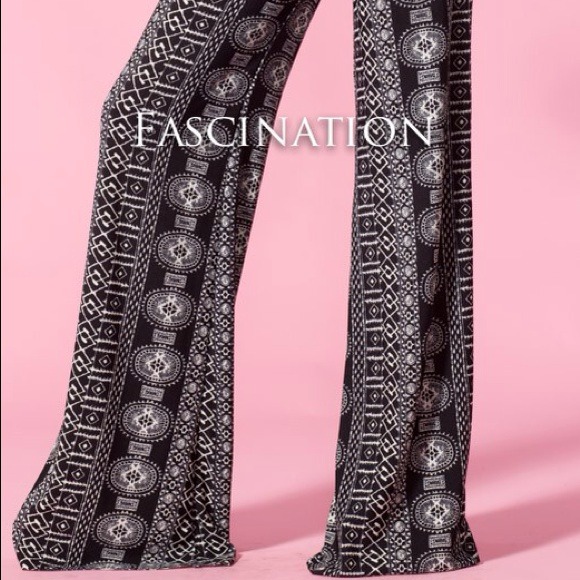 Tribal print pants with fold over waist. LAST PAIR - Picture 4 of 4