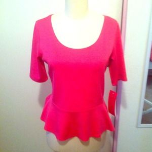 Hot pink peplum top